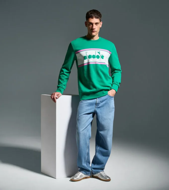 Felpa Crew Logo Felpa girocollo in cotone