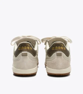 Gold Indoor Metal Sneakers in pelle in stile terrace