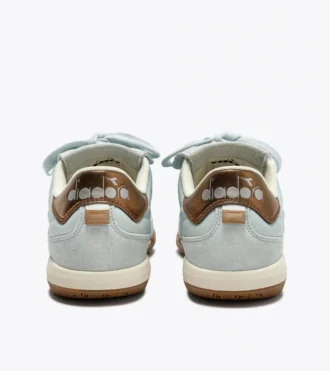 Gold Indoor Metal Sneakers in pelle in stile terrace