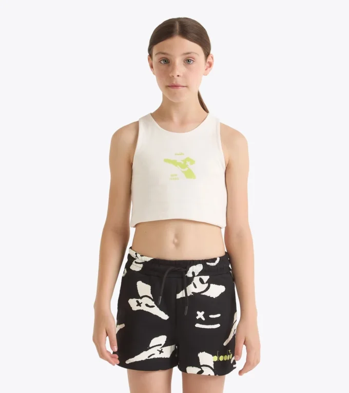 Jg. Crop Top Smile Logo T-shirt corta con logo – Bambina