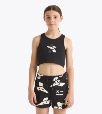 Jg. Crop Top Smile Logo T-shirt corta con logo – Bambina