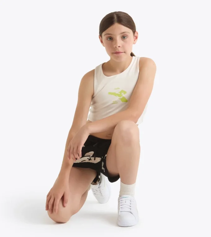 Jg. Crop Top Smile Logo T-shirt corta con logo – Bambina