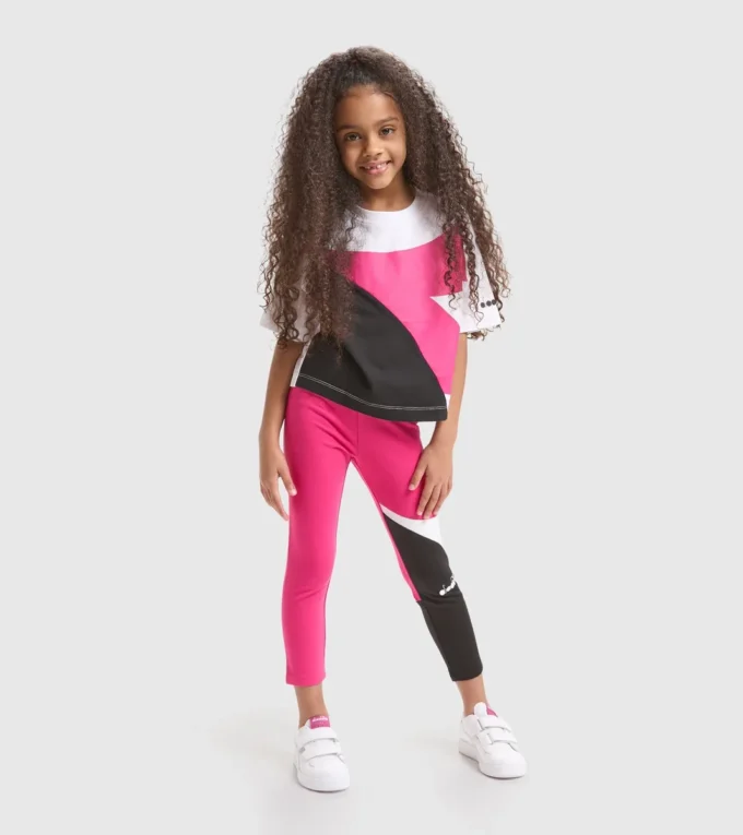 Jg.Leggings Power Logo Leggings sportivi in spugna di cotone elasticizzata – Bambina