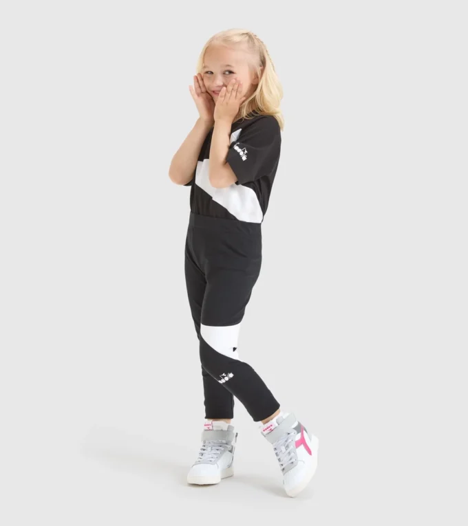 Jg.Leggings Power Logo Leggings sportivi in spugna di cotone elasticizzata – Bambina