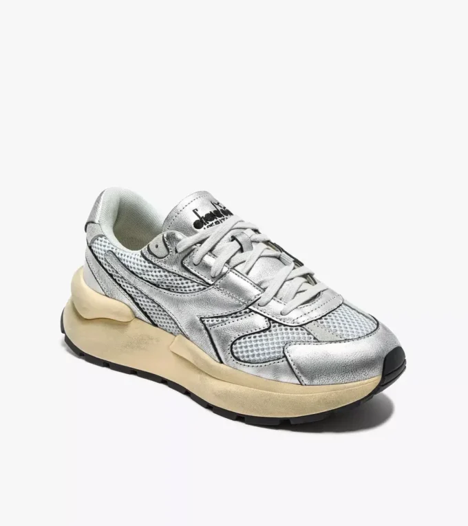 Mercury Elite Silver Used Wn Heritage sneaker in pelle