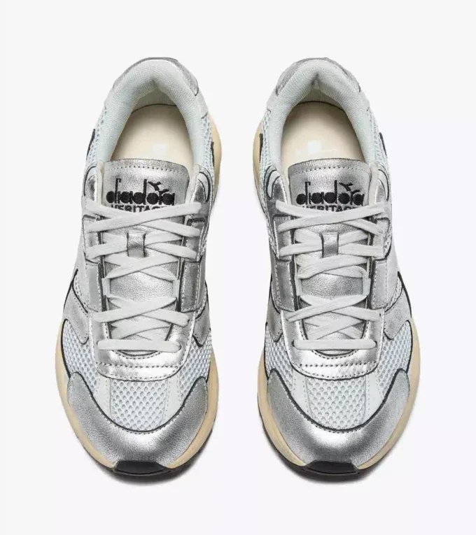 Mercury Elite Silver Used Wn Heritage sneaker in pelle